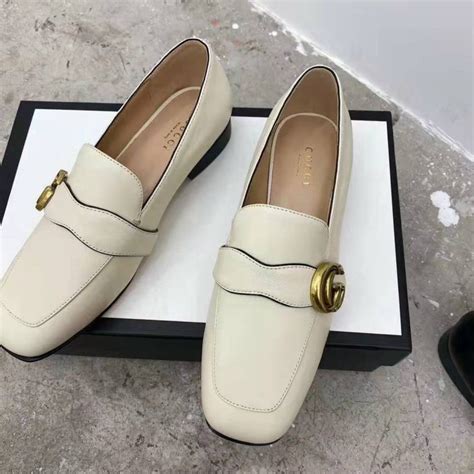 white gucci loafers leather|Gucci leather loafers women.